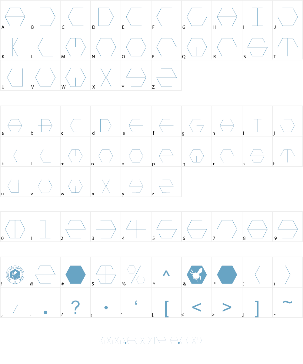 HONEYCOMBED Font Character