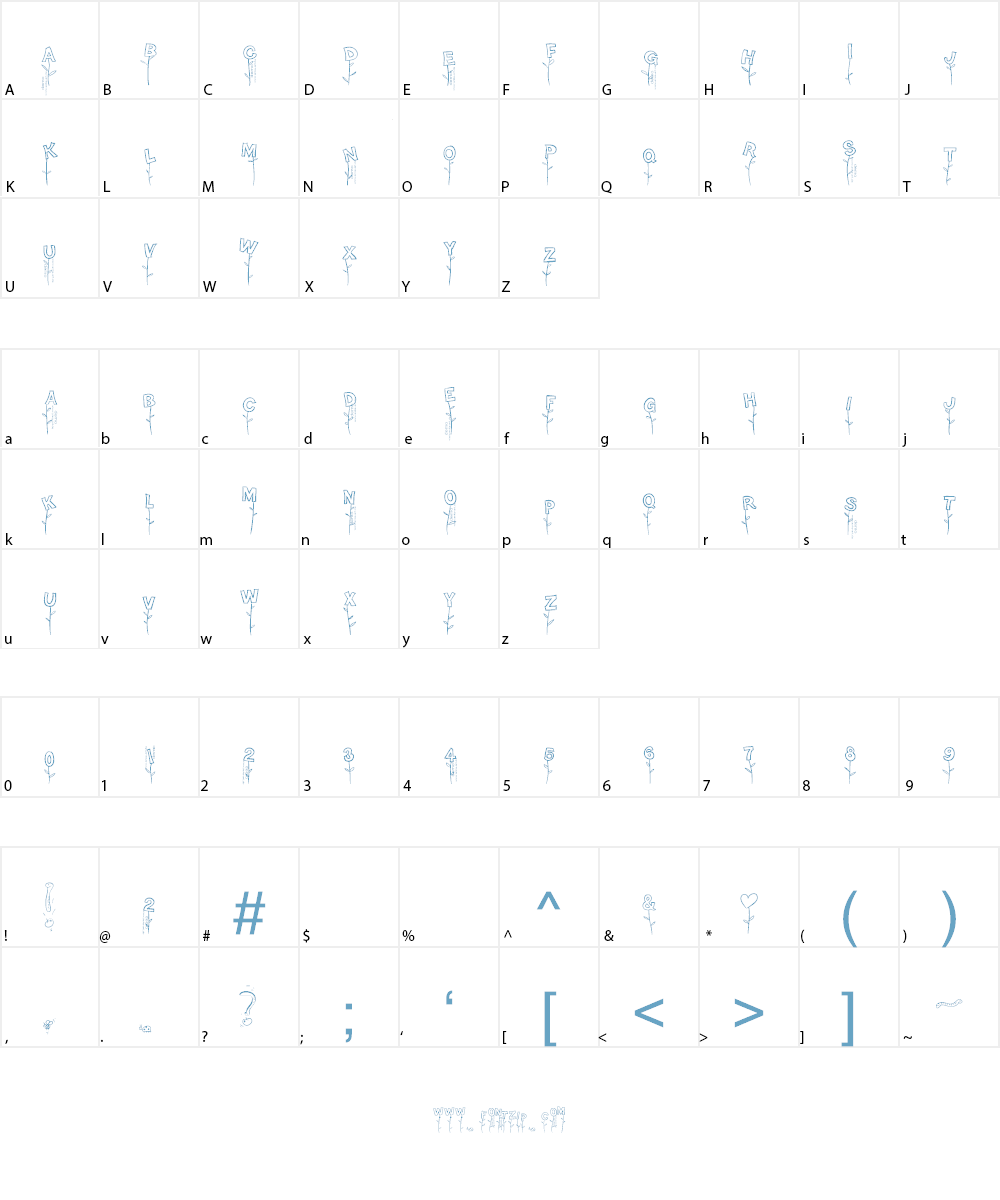 Typo Garden Demo Font Character