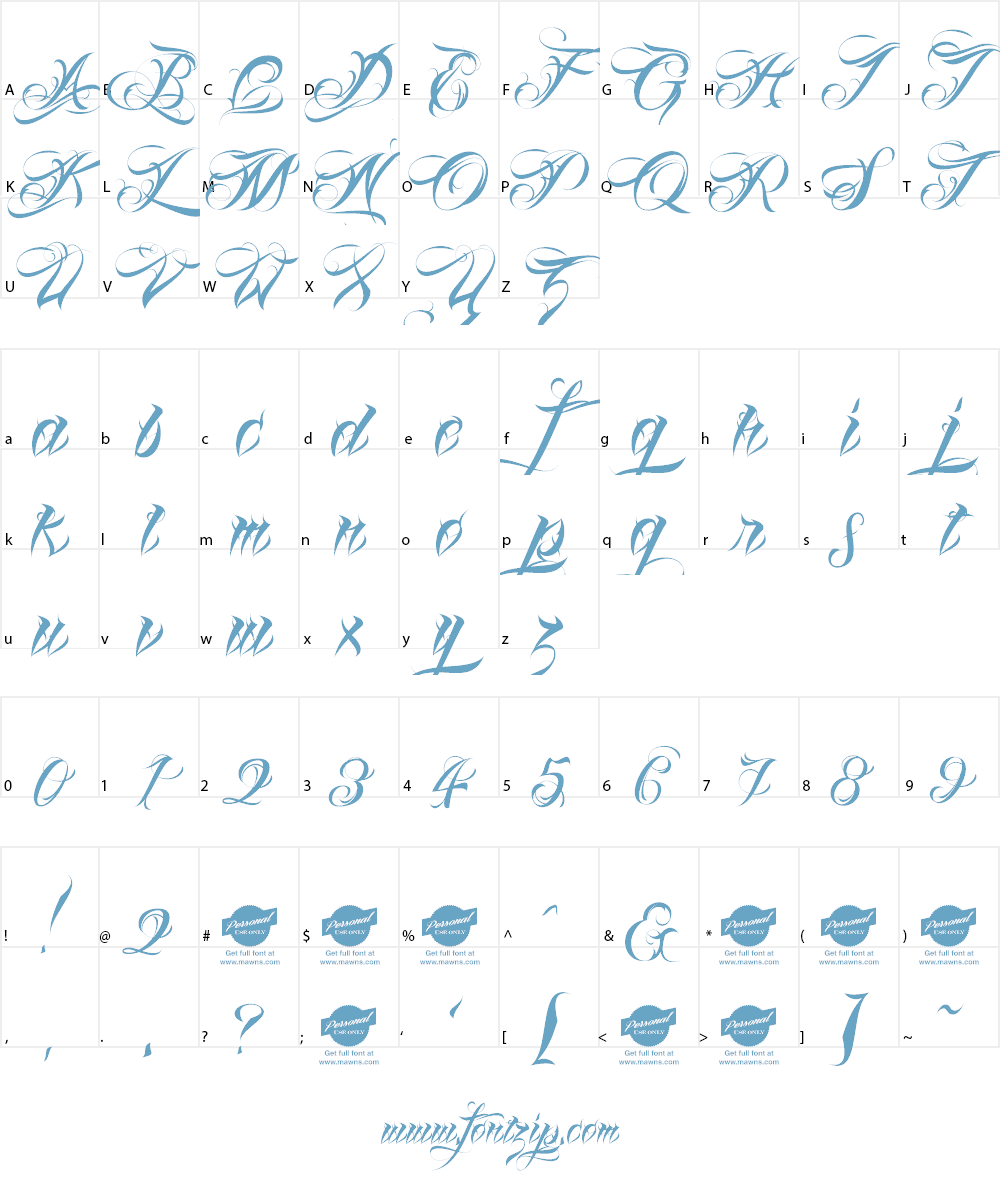 Lina Script Demo Font Character