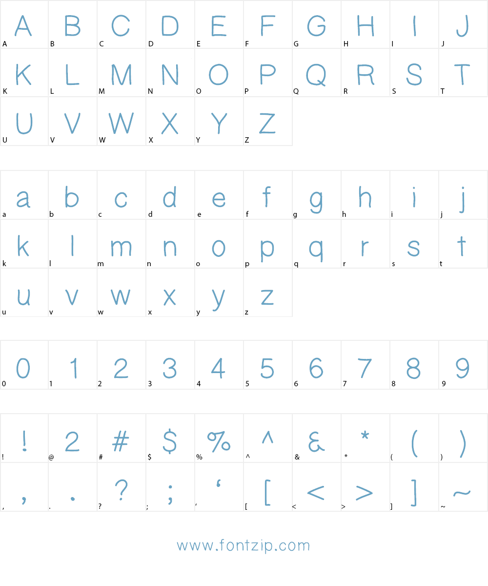 KaoriGel Font Character