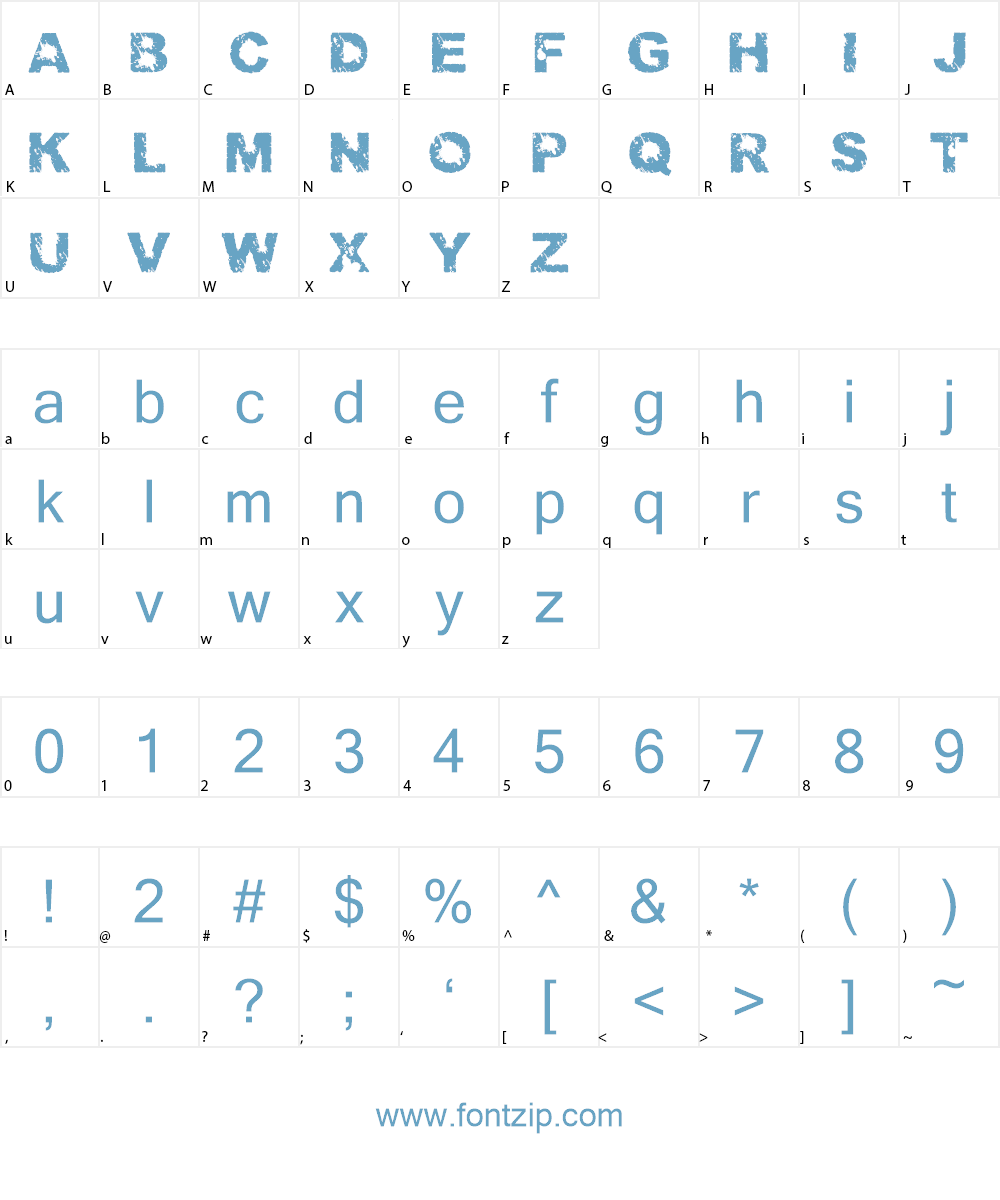 Trashed light Font Character