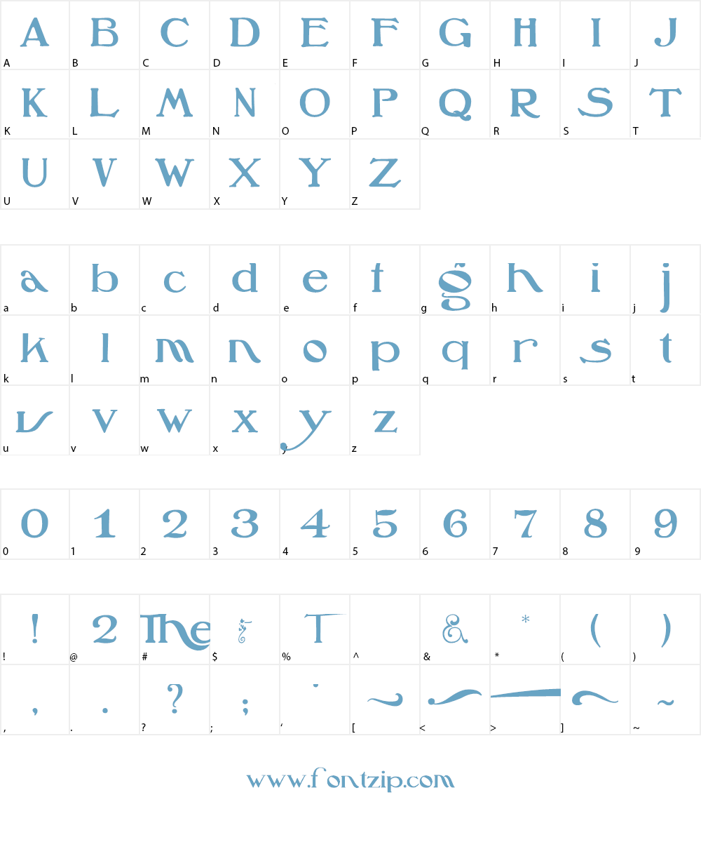 Oz'sWizard Font Character