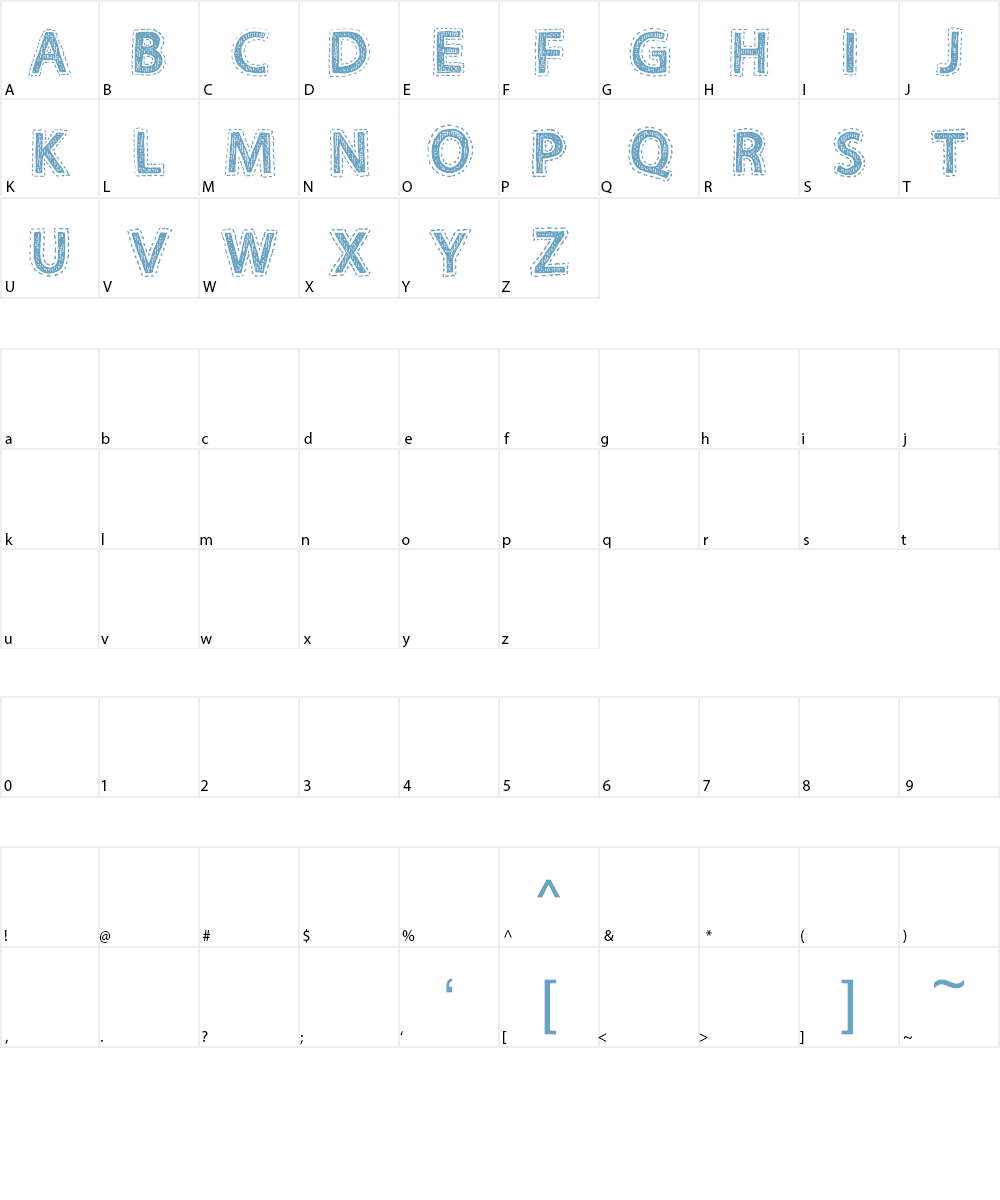 Fabrics Font Character