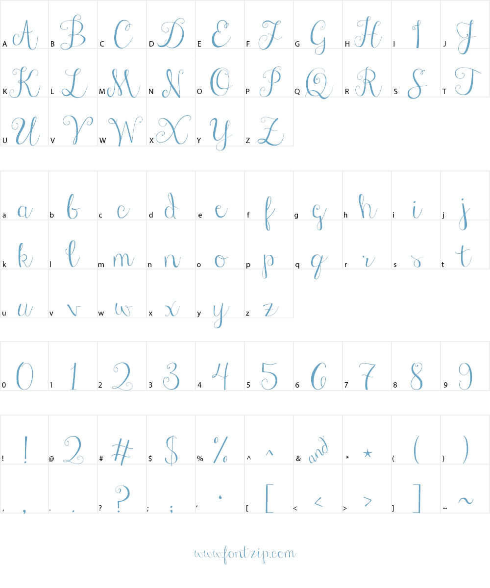 Janda Stylish Script Font Character
