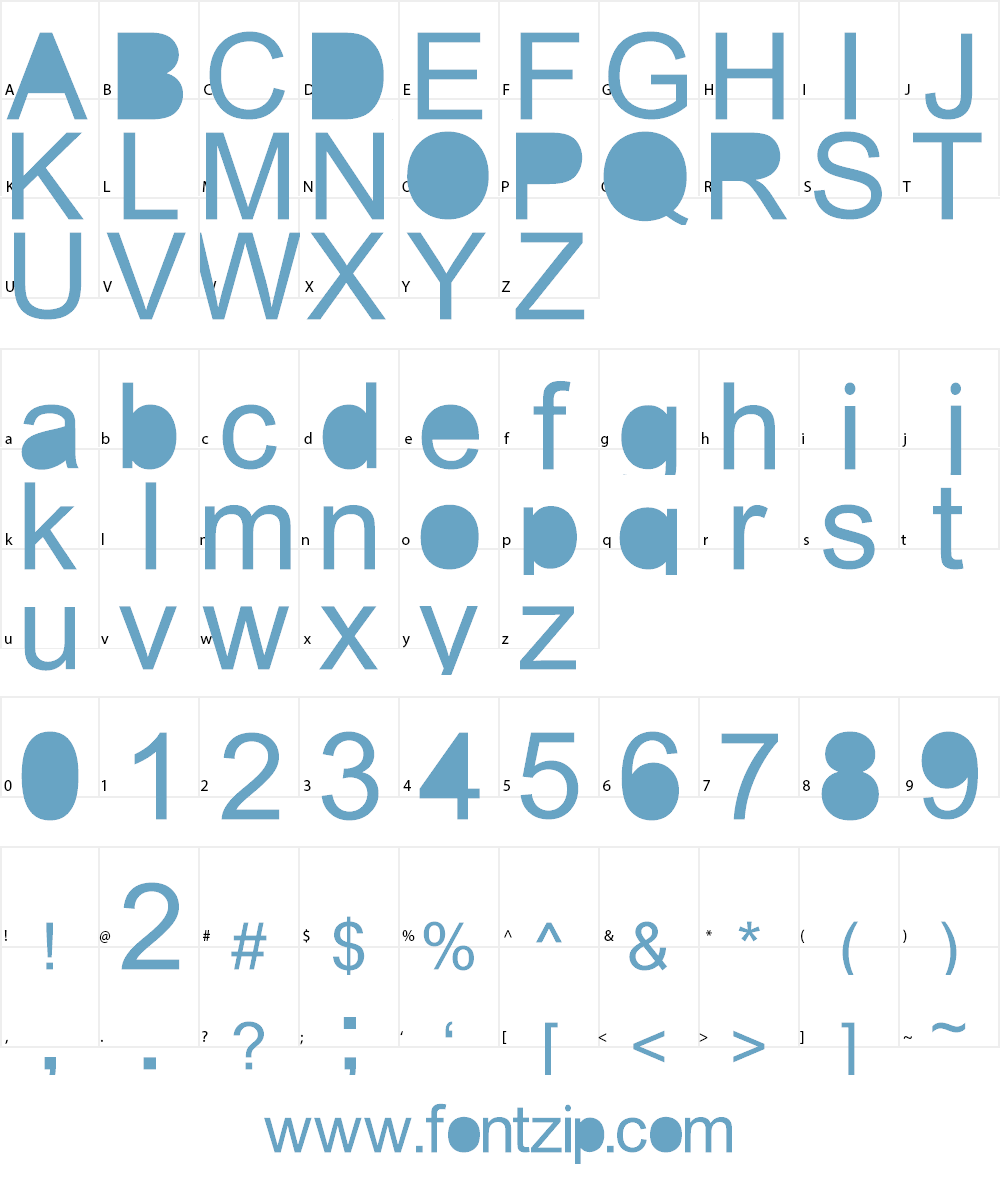 aria solid Font Character