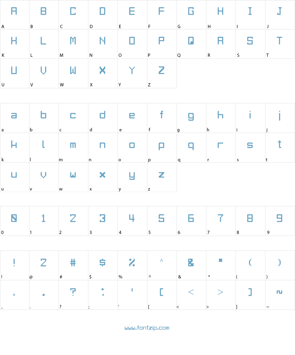 Digitrix Font Character