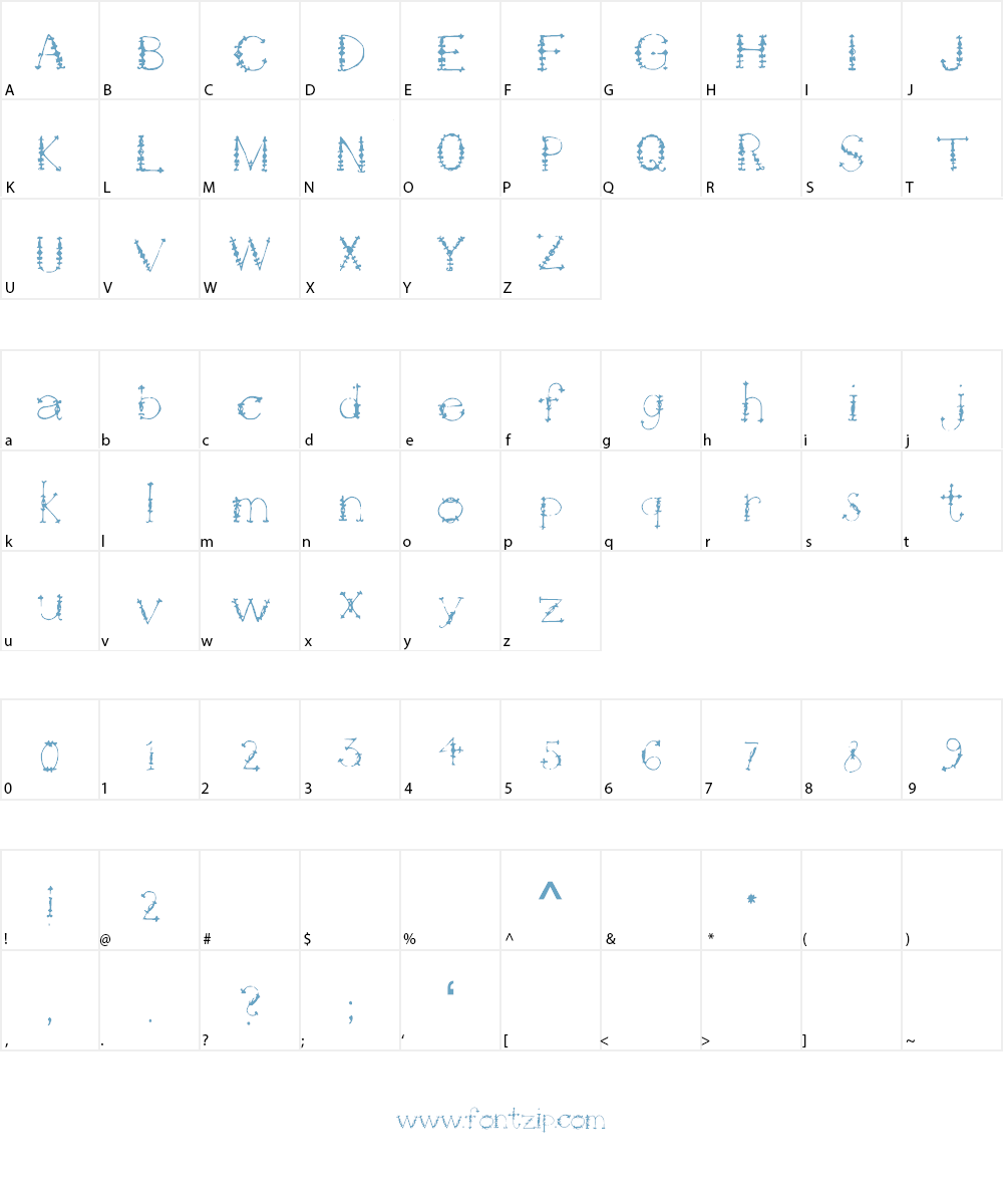 Jewels Font Character