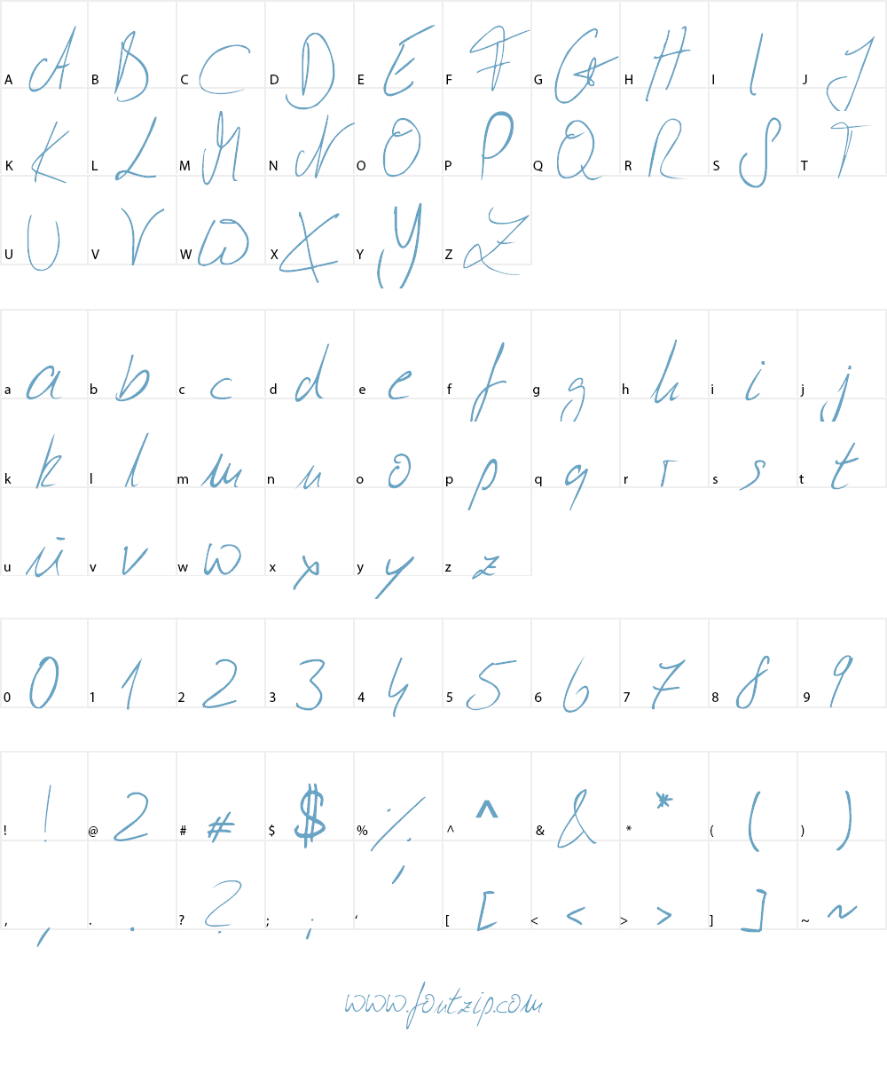 Julliscriptum Reloaded Font Character