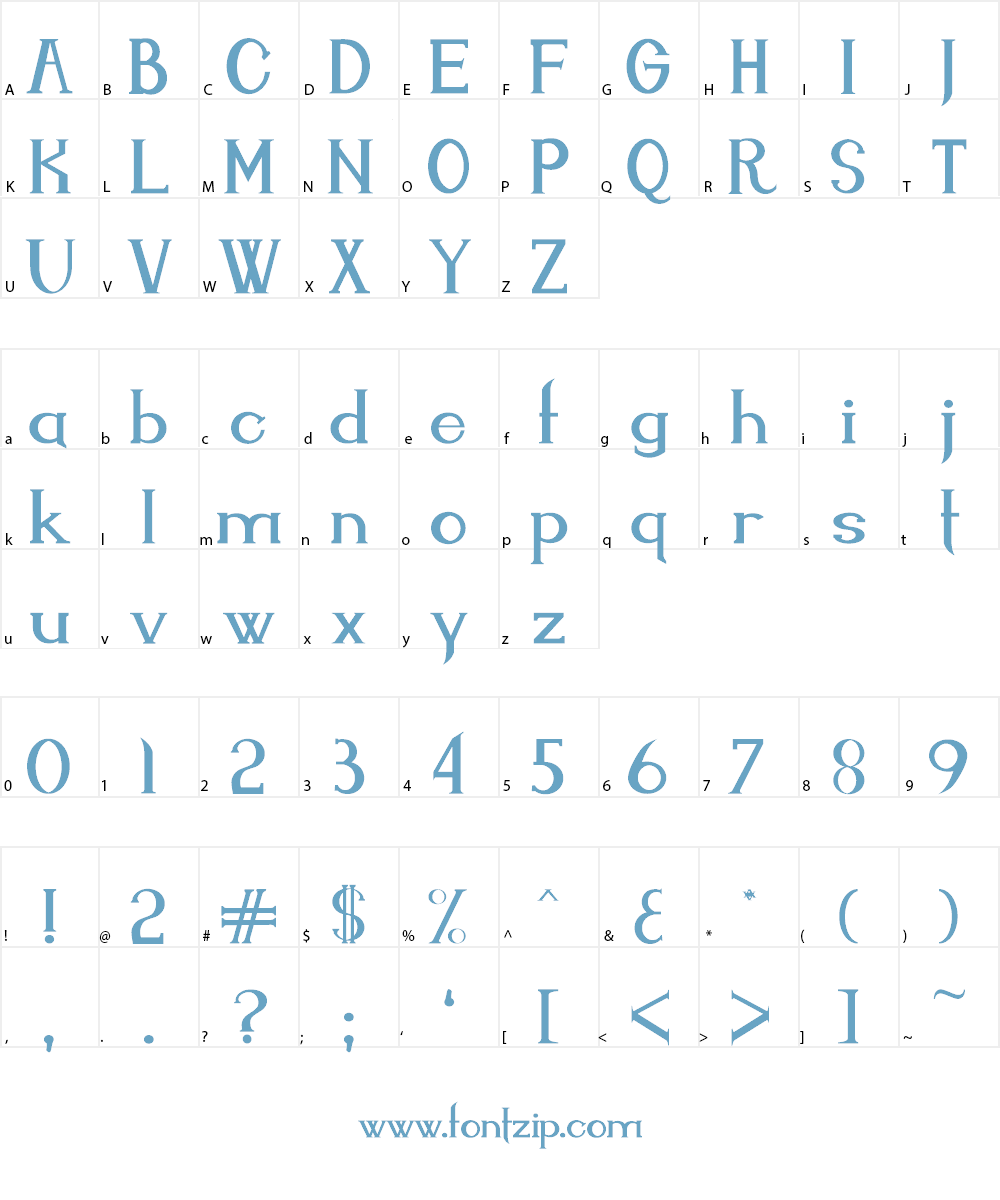 Endora Font Character