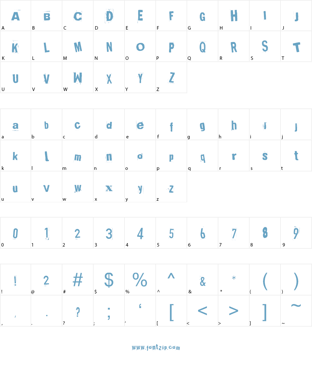 Broken 15 Font Character