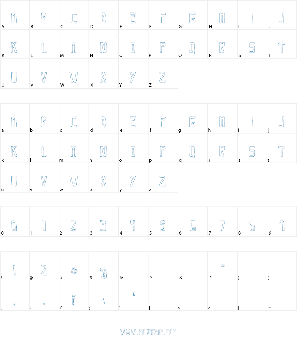 Savia Outline Font Character