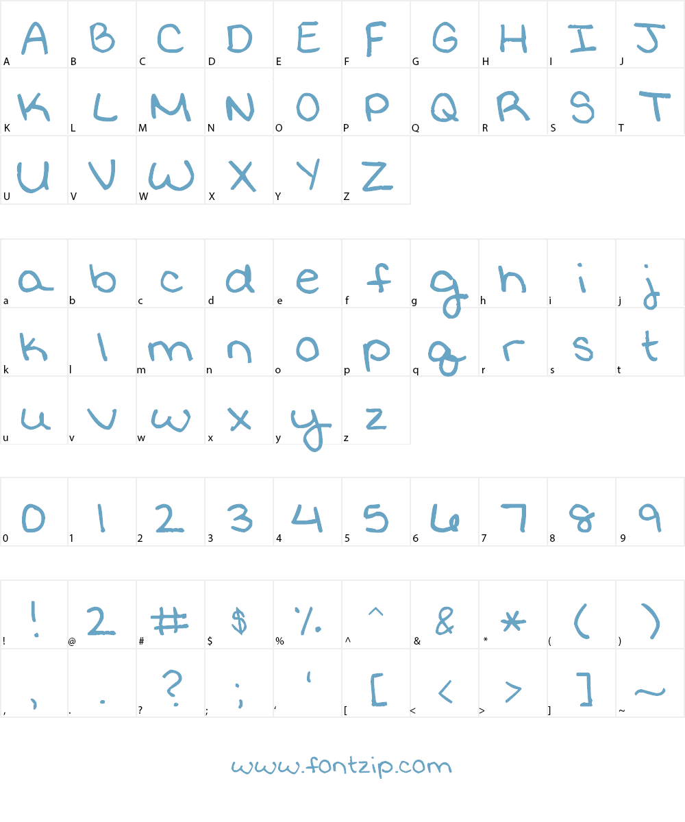 MeliHand Font Character