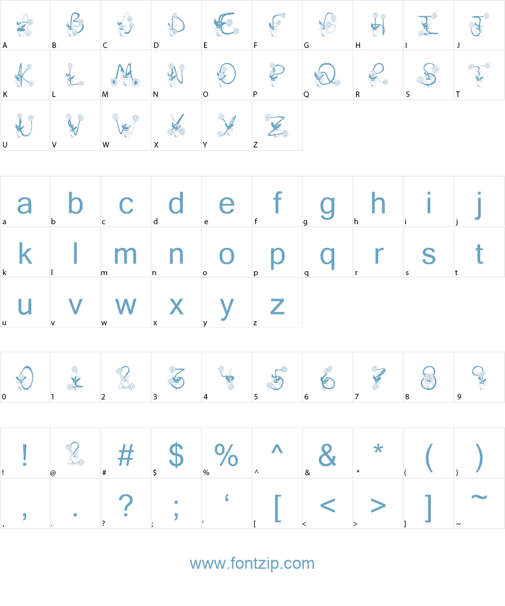 Sunflowers Font Character