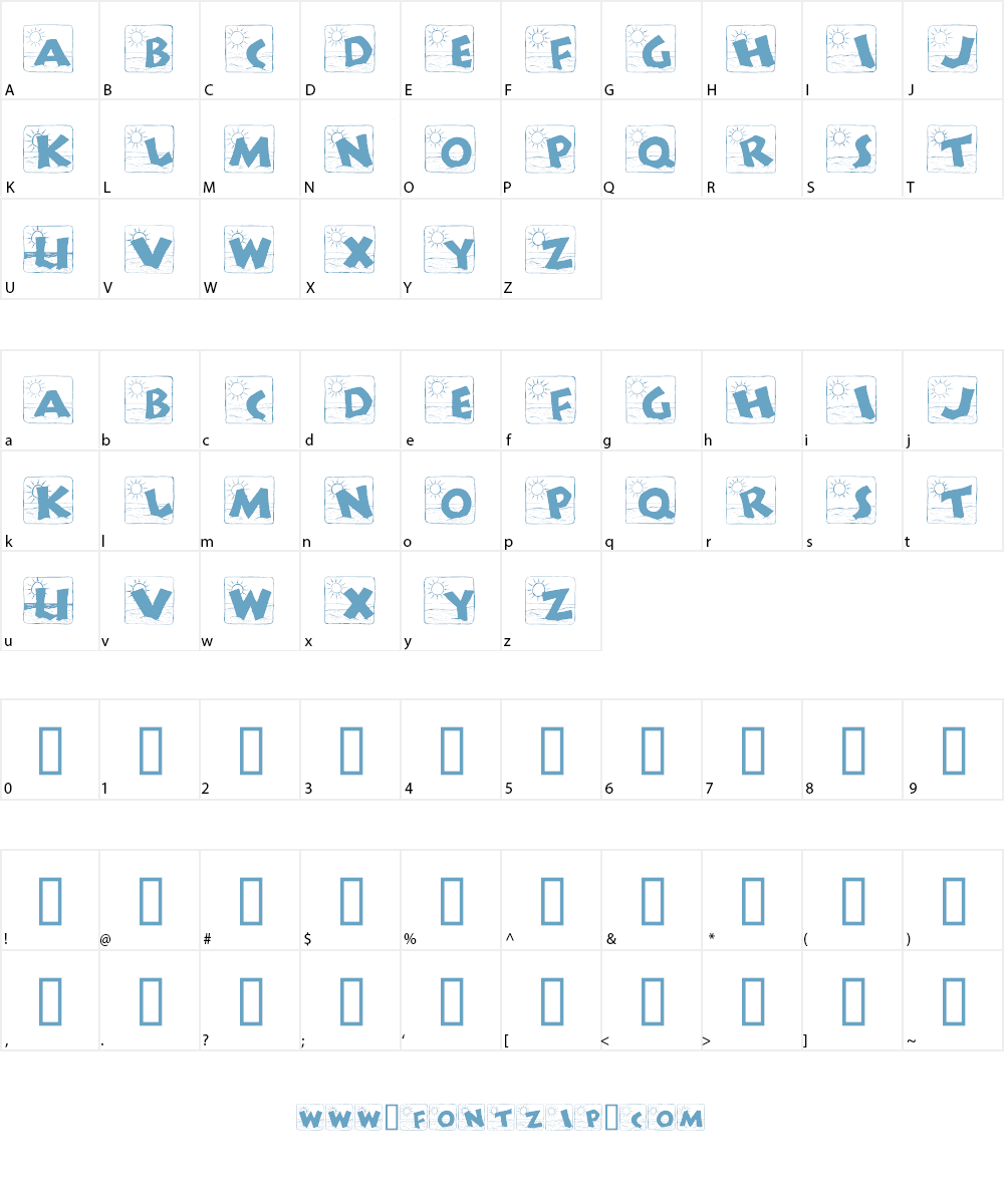 SunnyDays Font Character