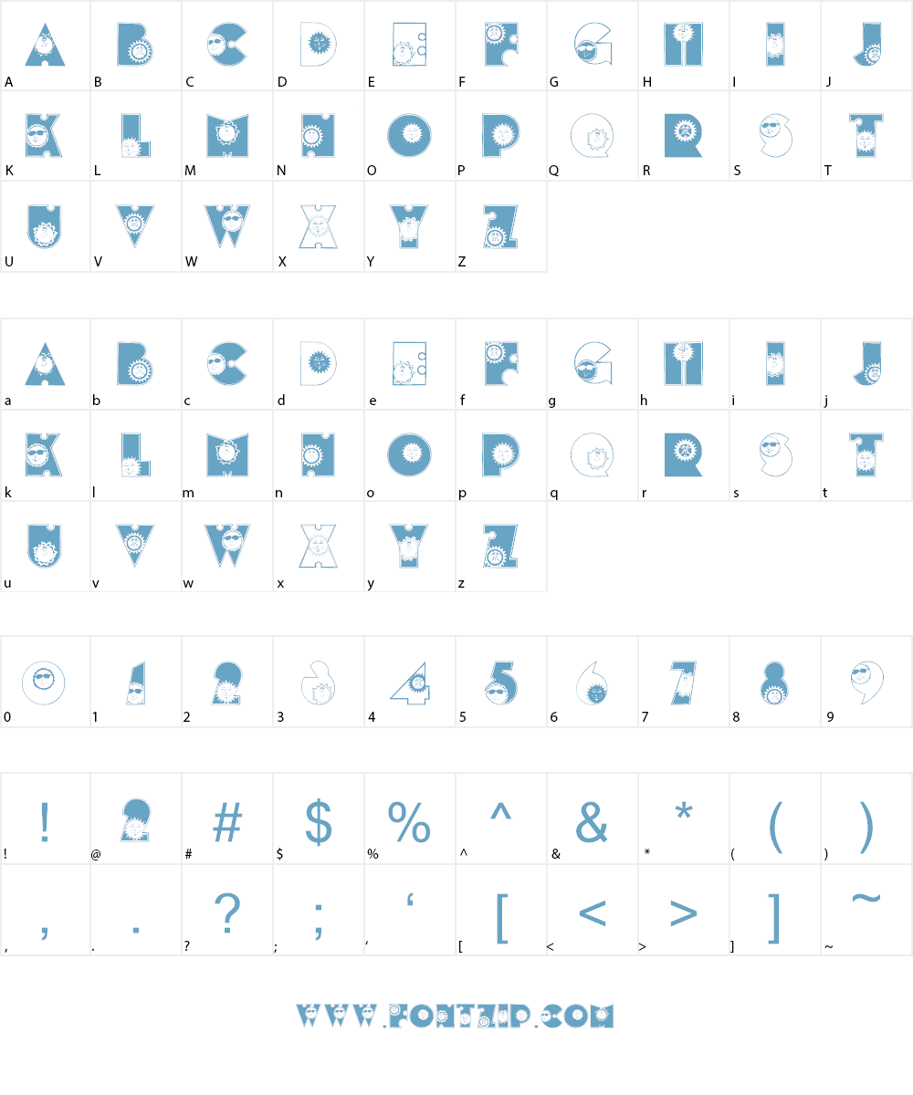 SunshineKiddyFont Font Character
