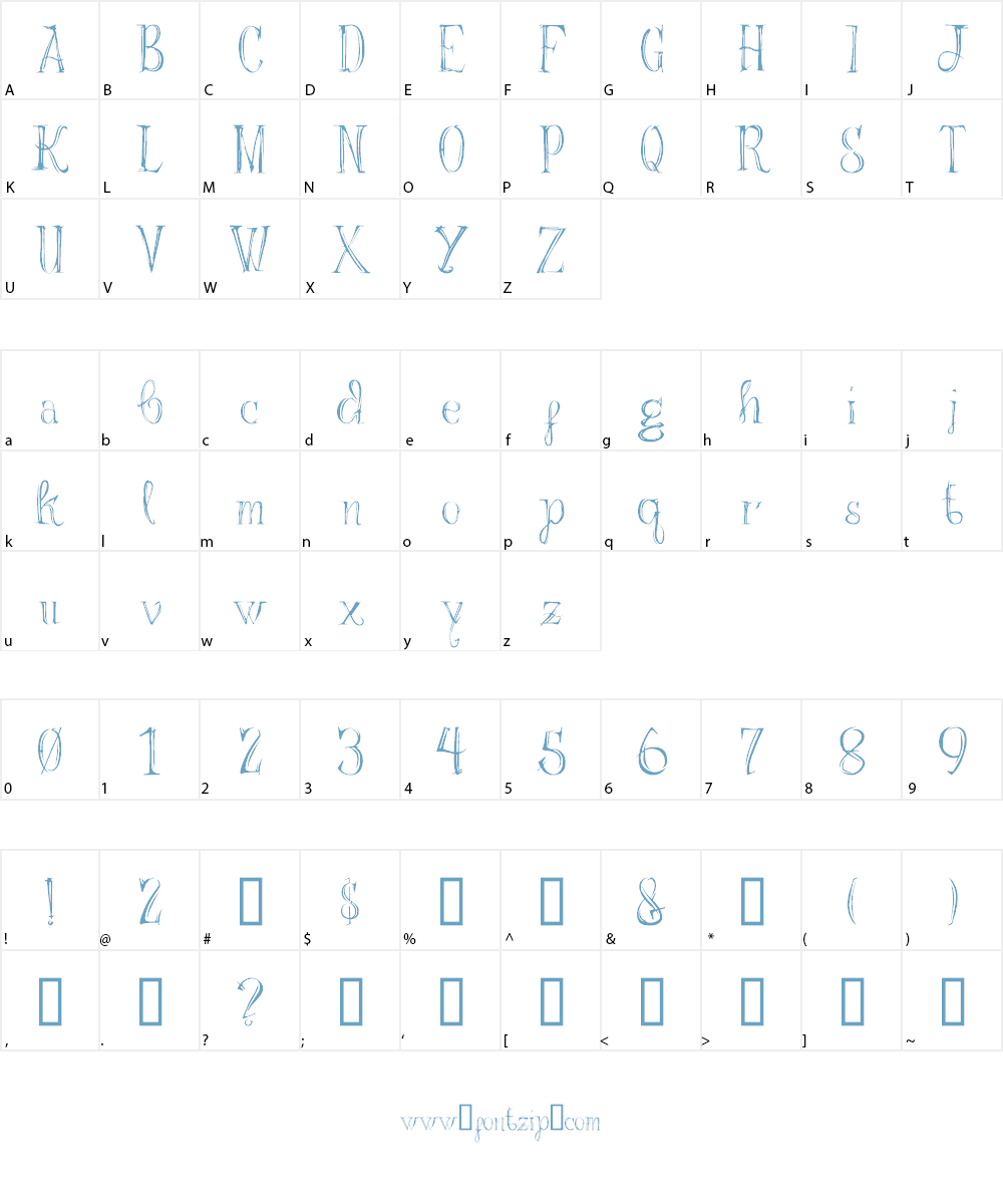 Trapeze Font Character