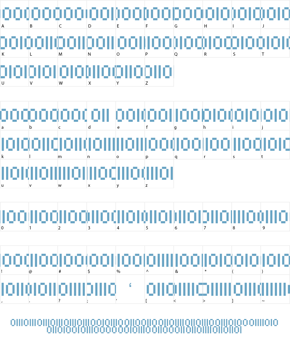 Binary Font Character