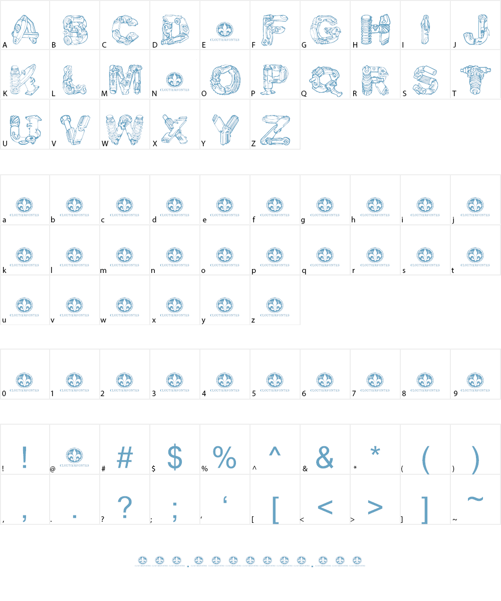 MotorPiecesDEMO Font Character