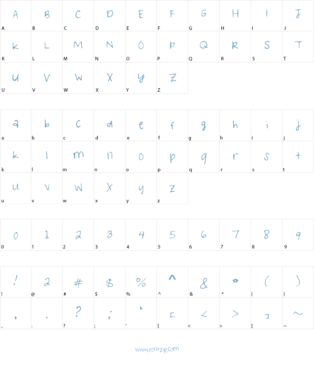 WritingintheCar Font Character