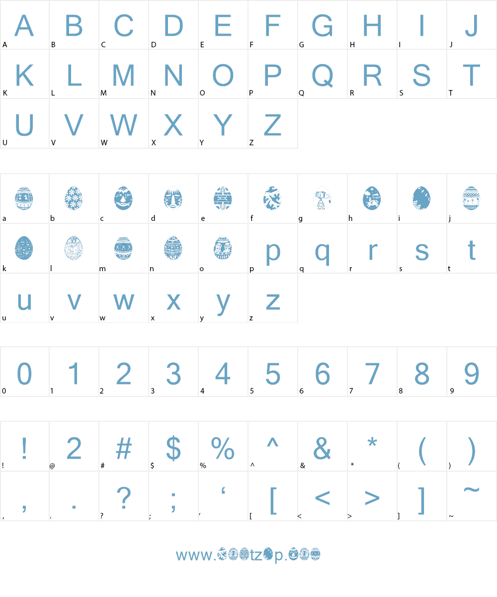 AfricanEggs Font Character
