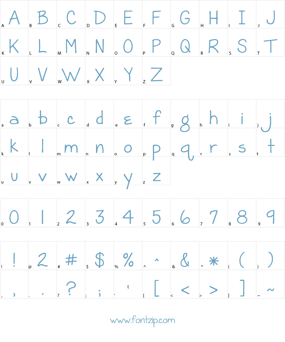 KG Grace For Today Font Character
