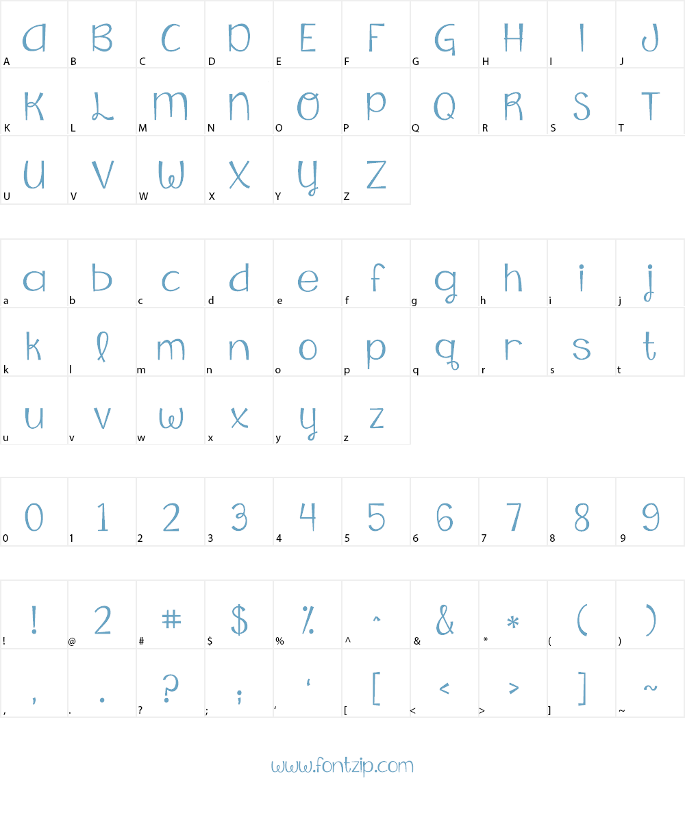 KG Falling Slowly Font Character