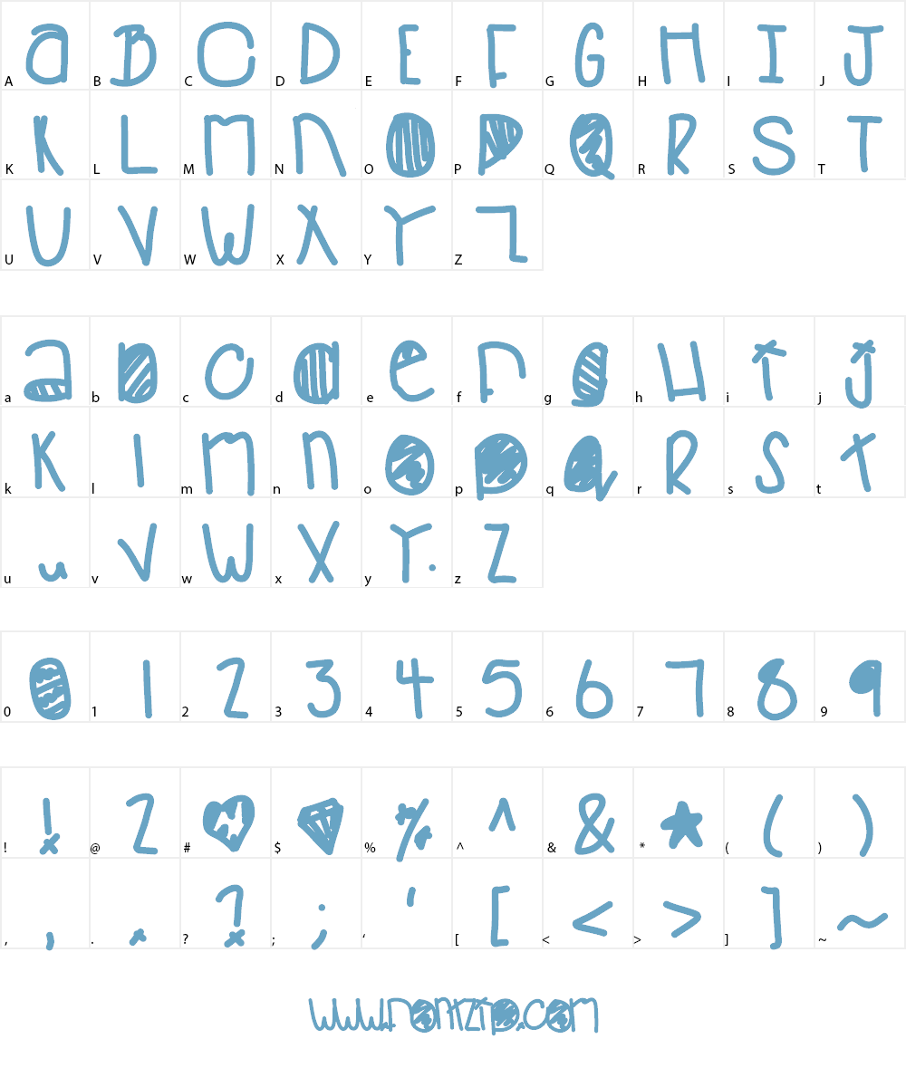 BabooInSpace Font Character