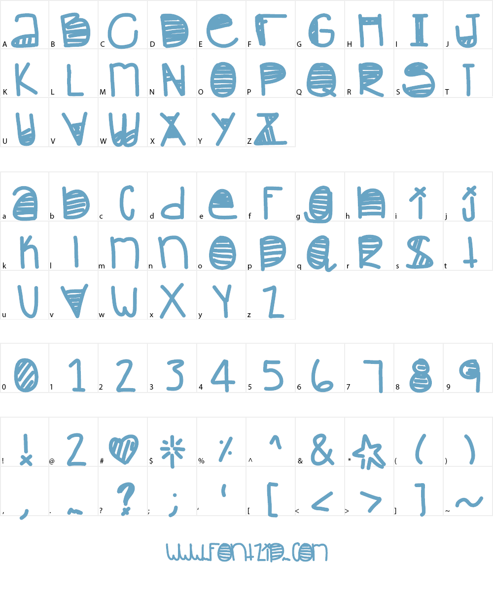 InTheMorming Font Character