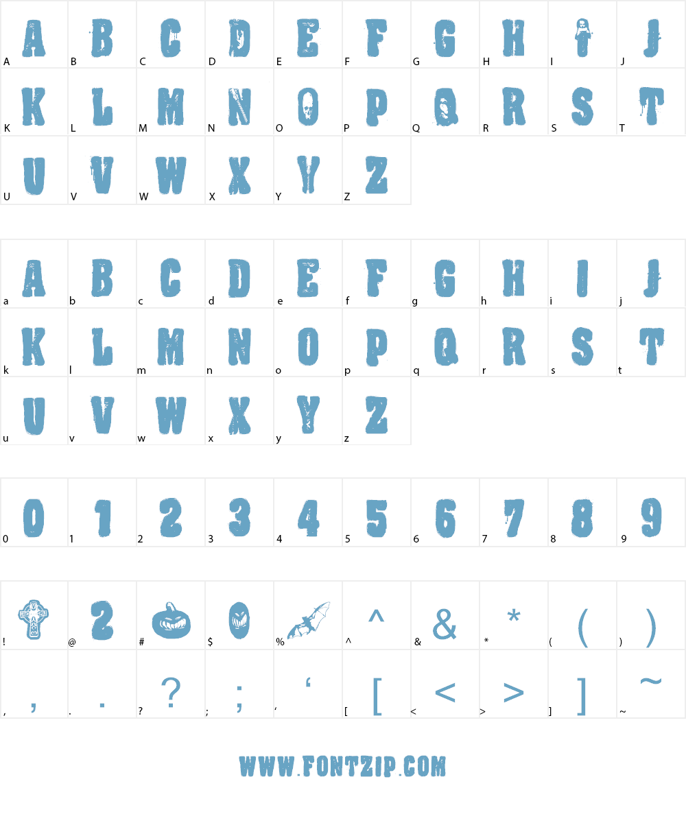 CF Night Of The Damned Font Character