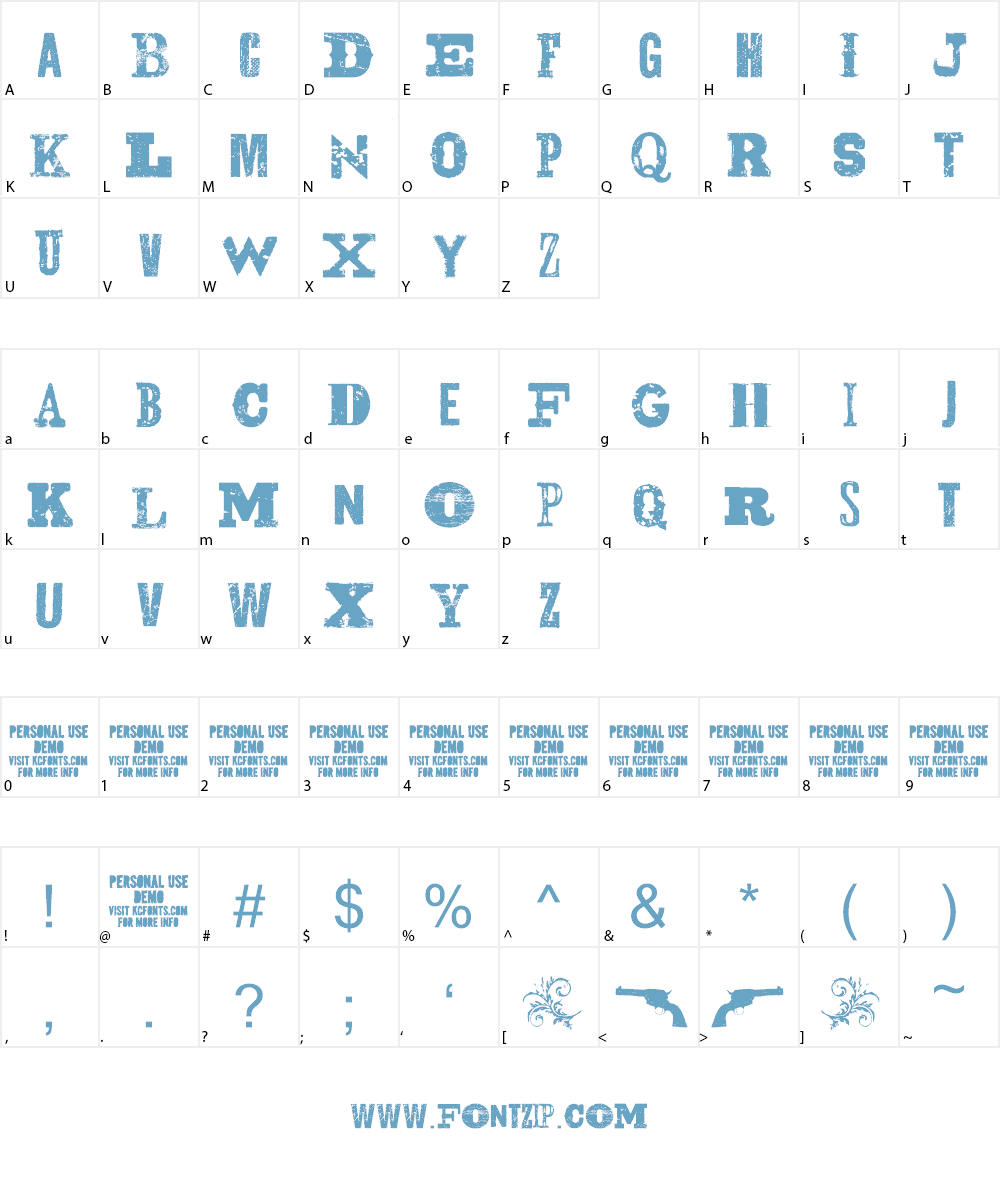 Gunslinger Font Character