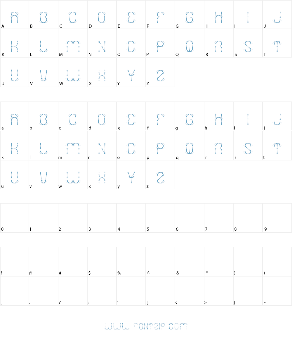 gravitation Font Character