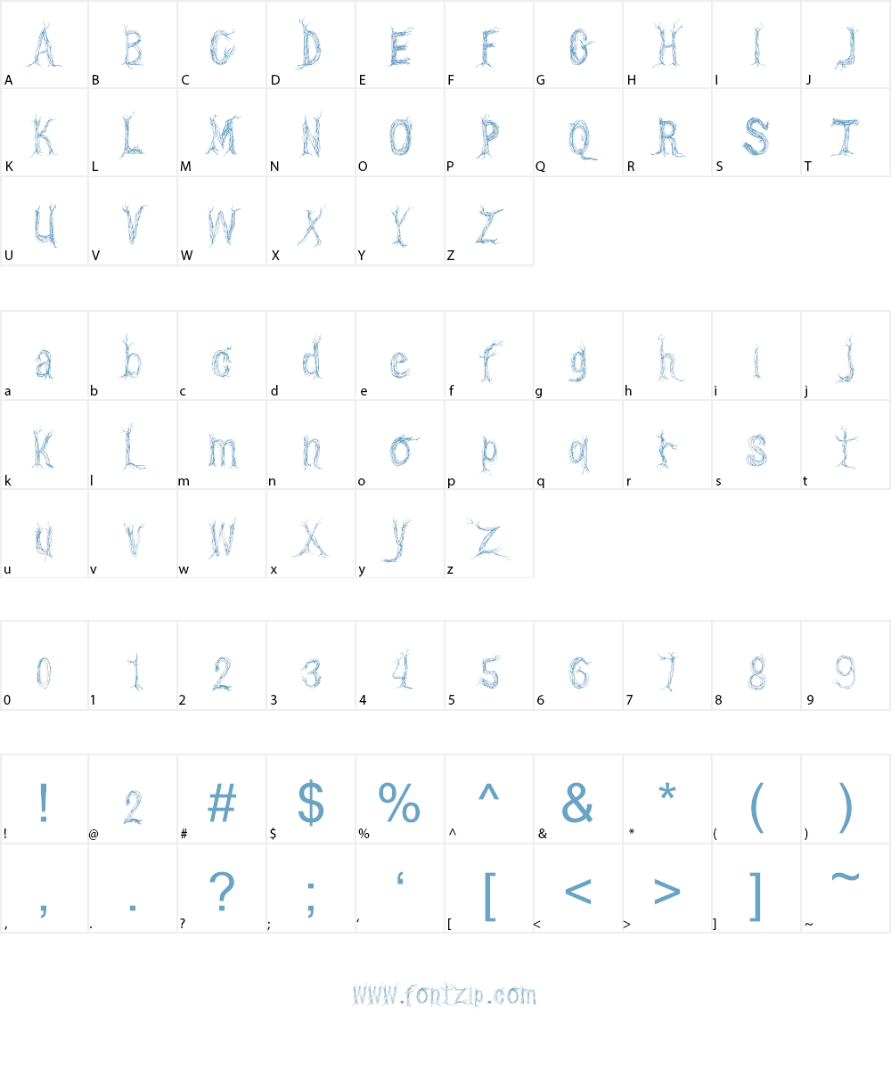 CF One Two Trees Font Character