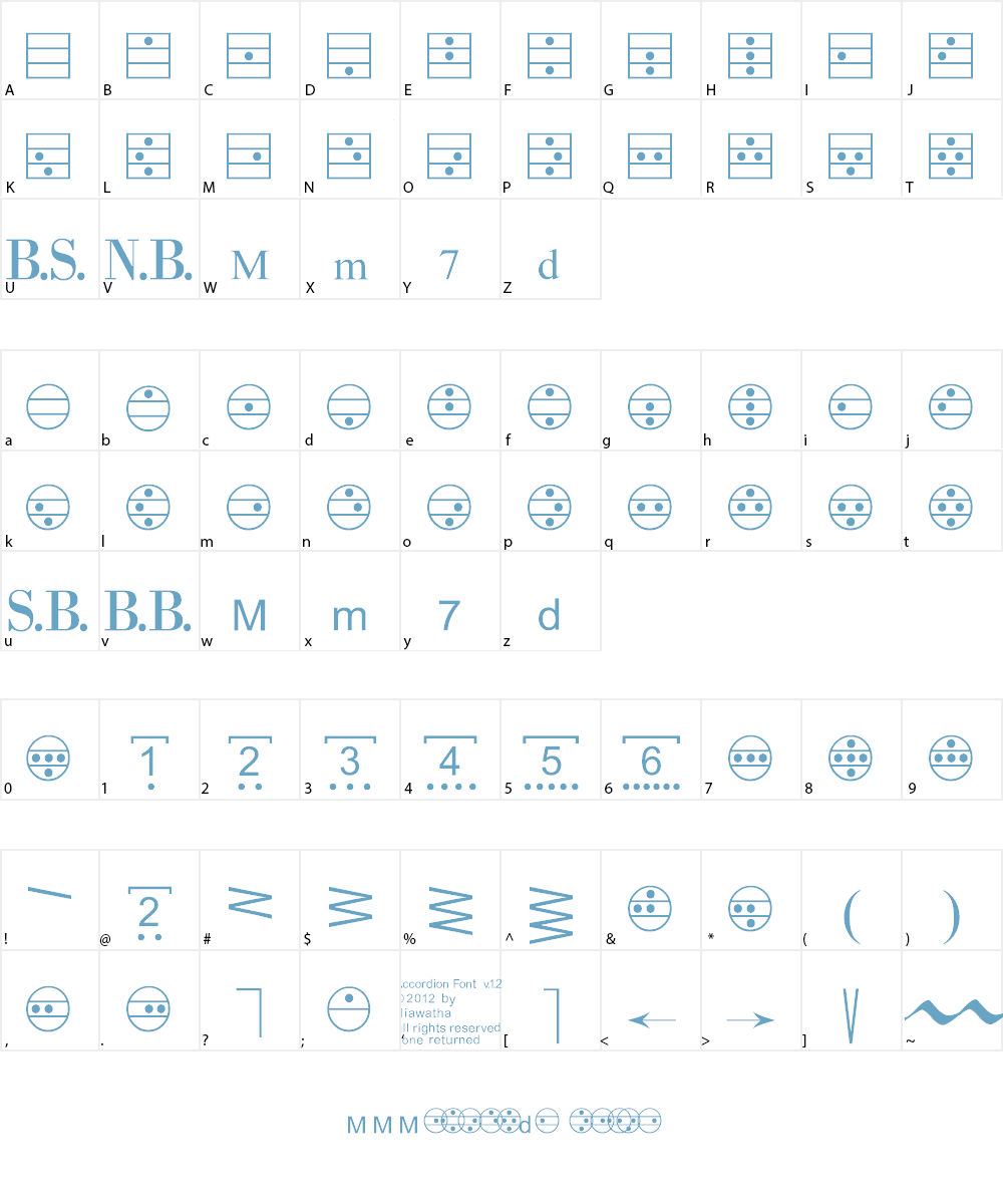 Accordion Font Character