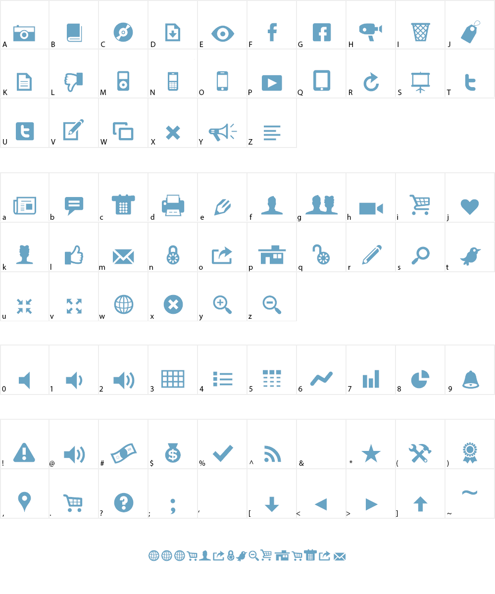 Modern Pictograms Font Character