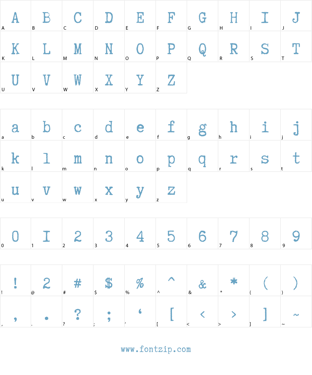Truetypewriter PolyglOTT Font Character