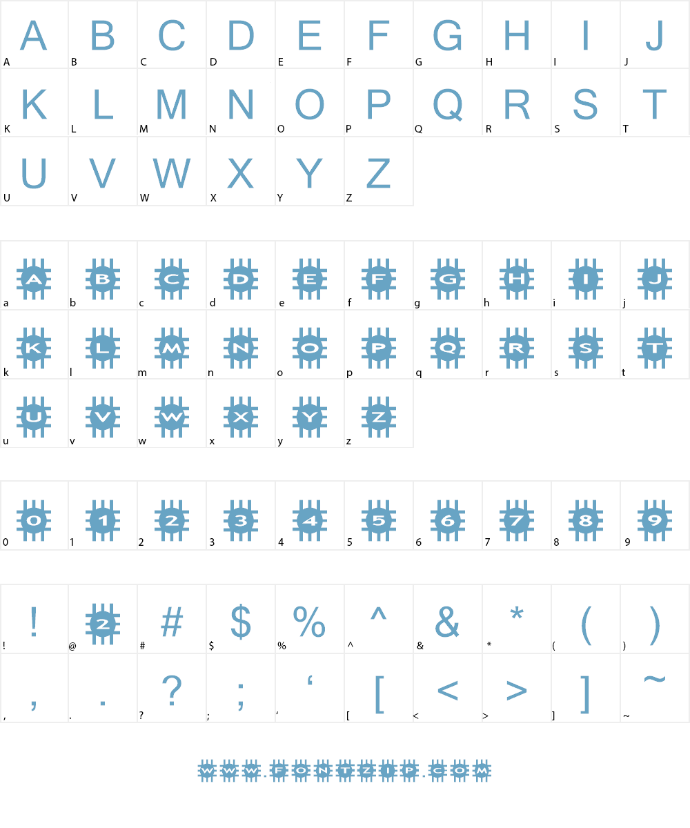 AlphaShapes grids Font Character