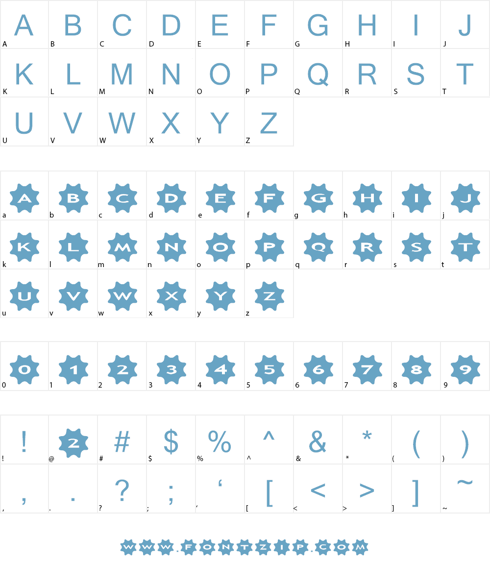 AlphaShapes stars 4 Font Character
