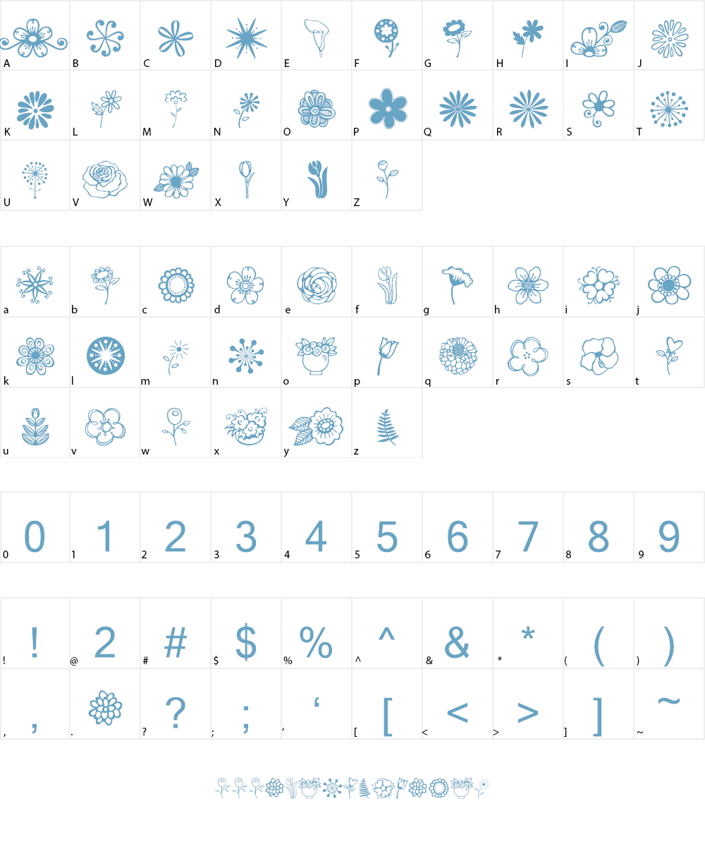 Janda Flower Doodles Font Character