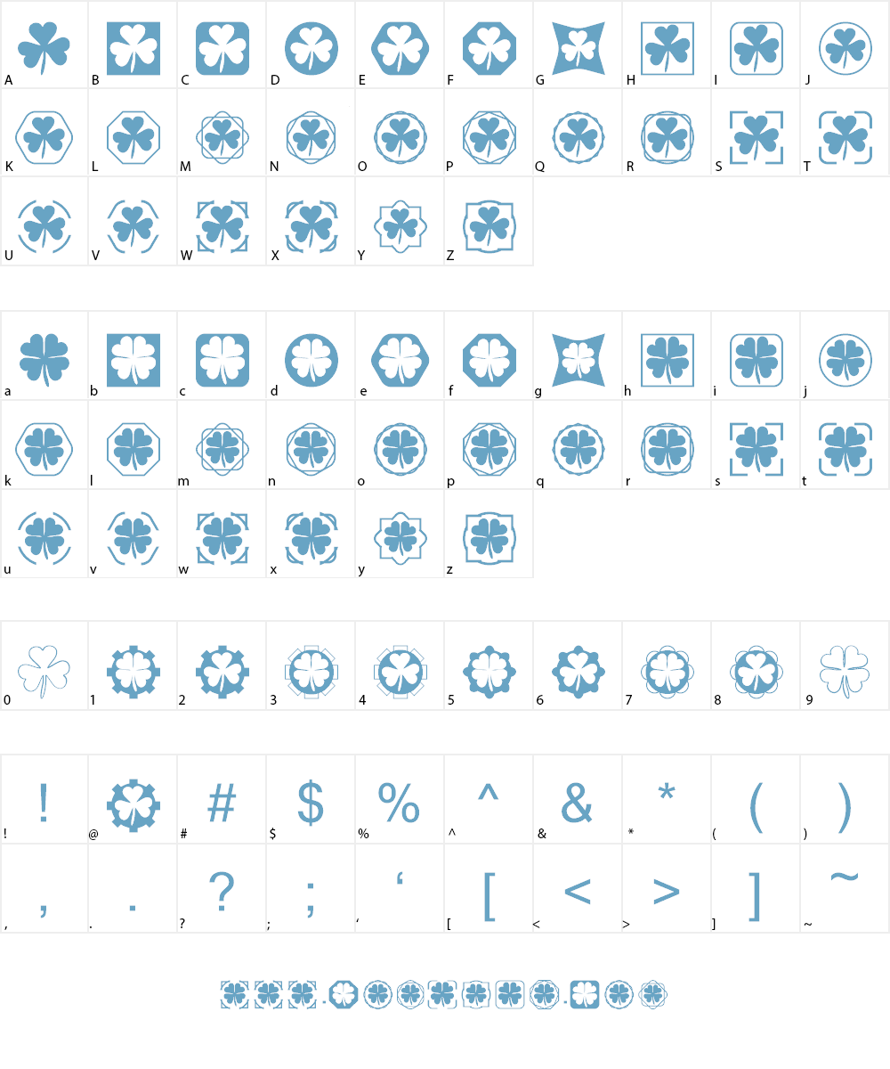 Clover Things Font Character