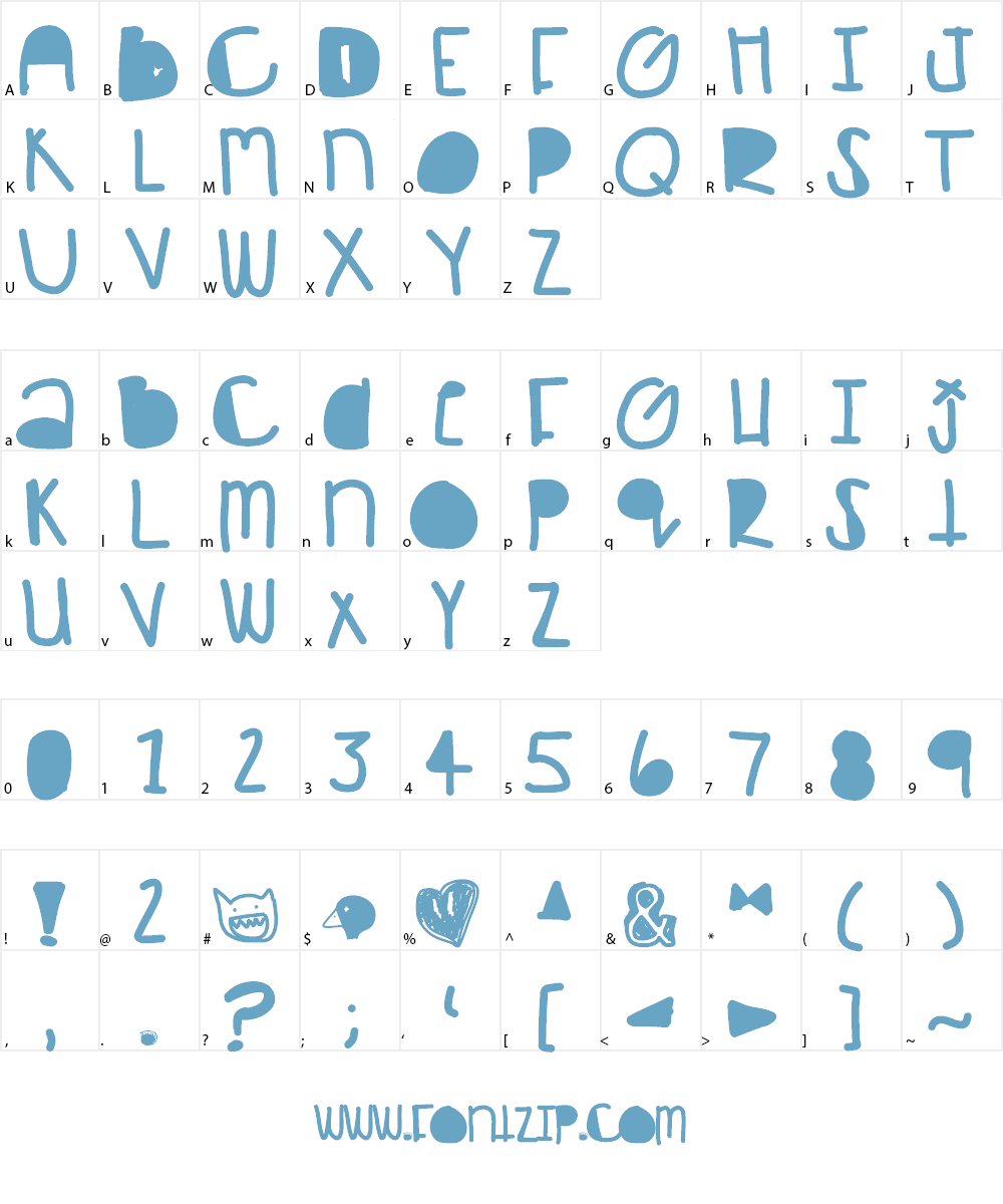 Afterparty Font Character