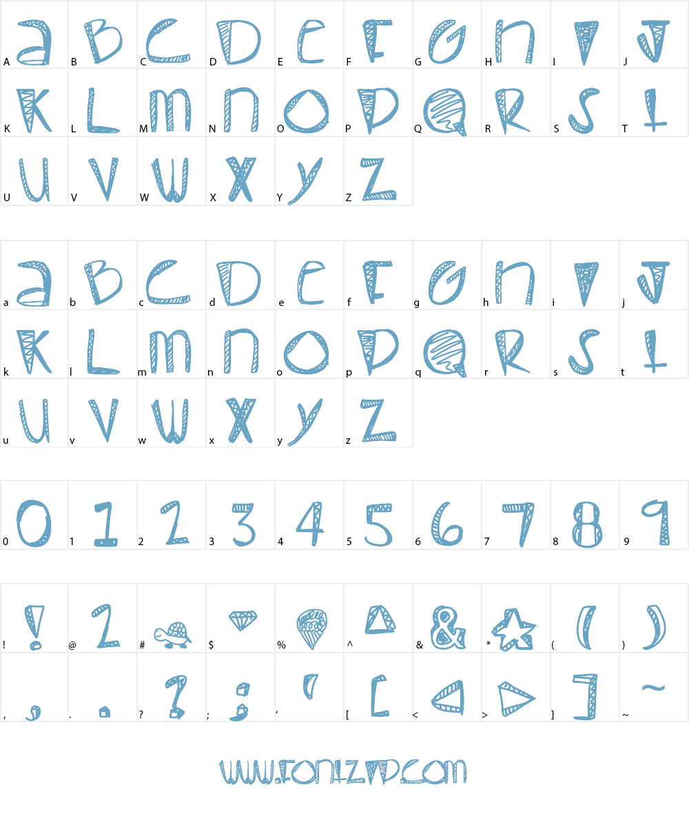 Pastel Font Character