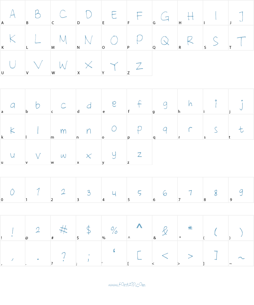 Angelshand Font Character