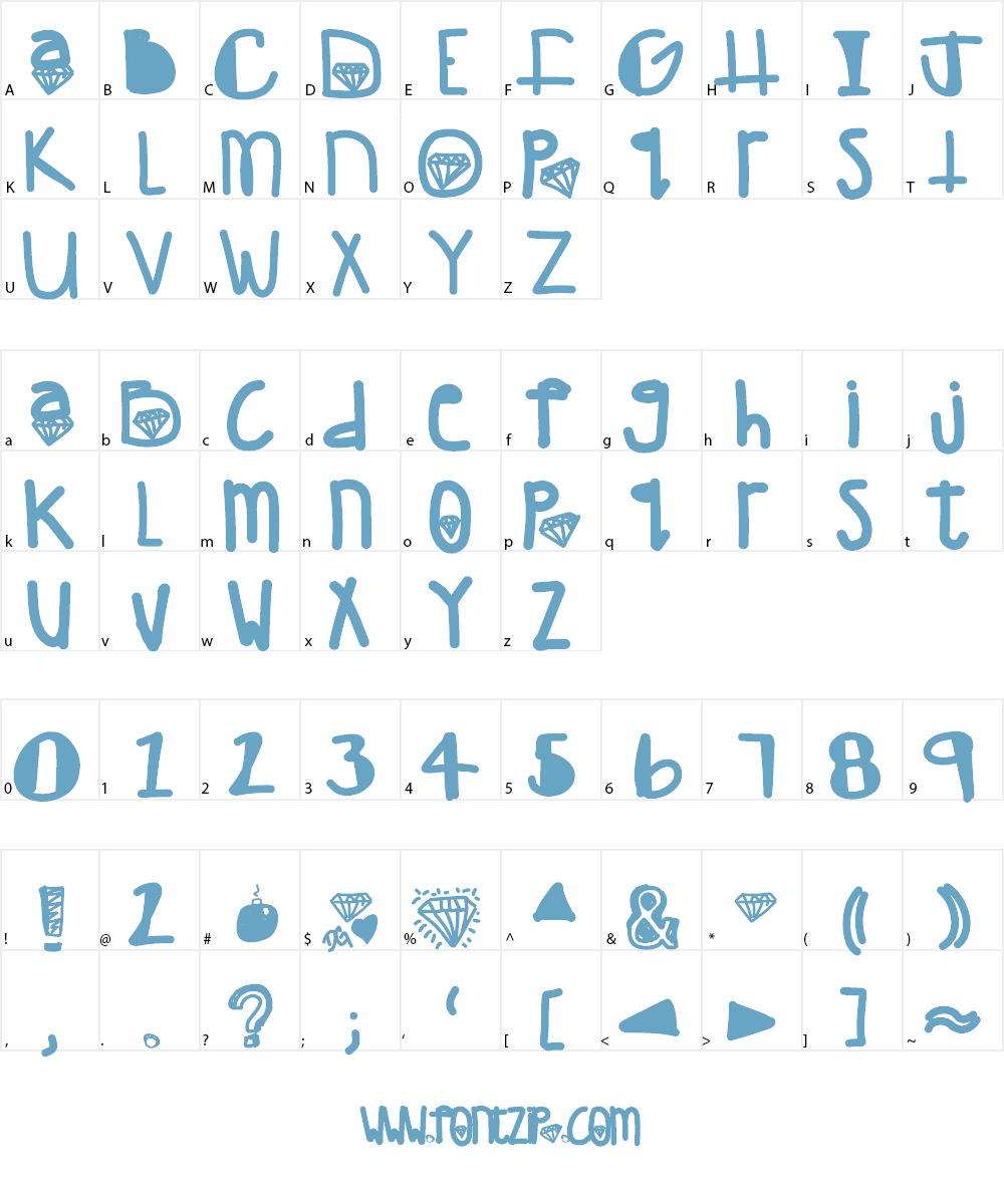 Diamondgirl Font Character