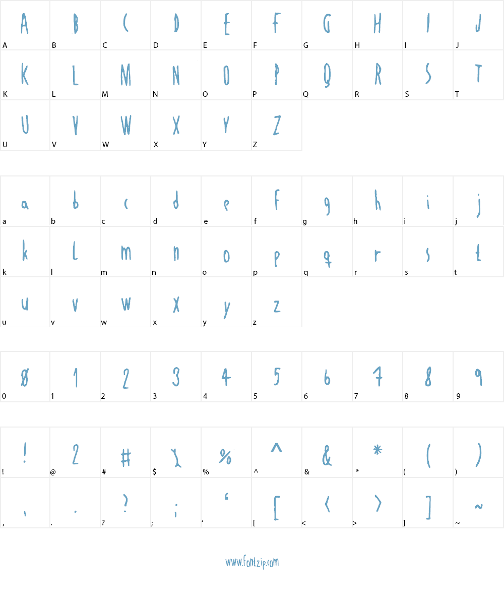 JustAnotherDayNBP Font Character