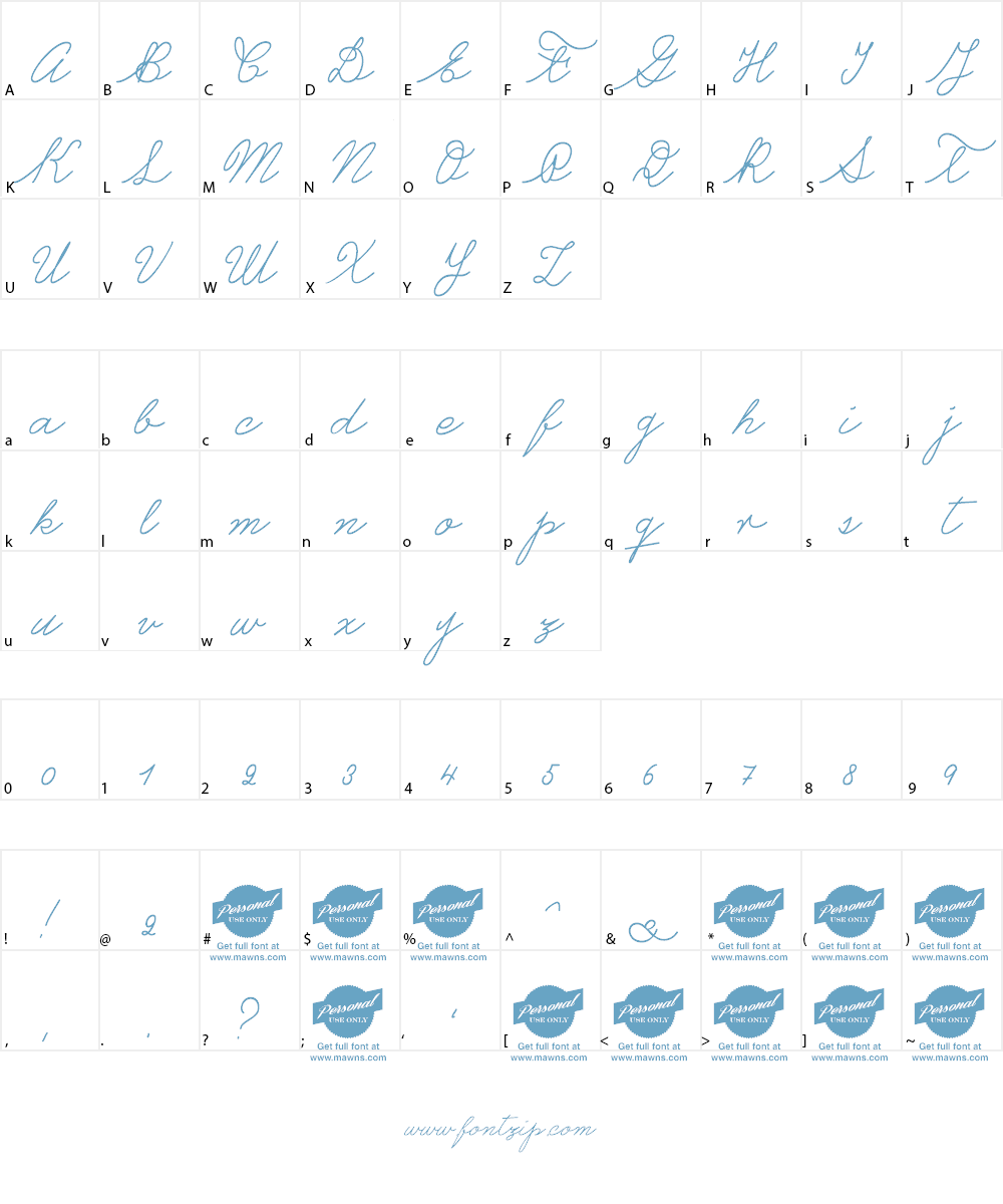 Castro Script PERSONAL USE ONLY Font Character
