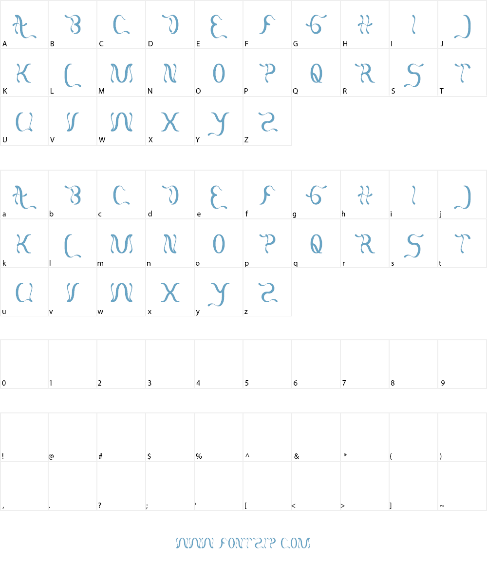 flattered Font Character