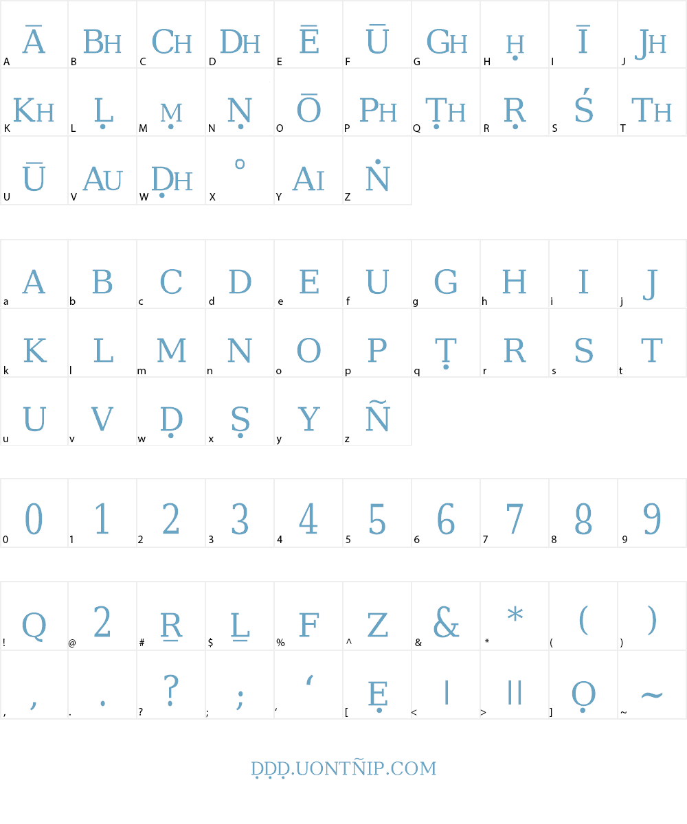 vadiraja Font Character