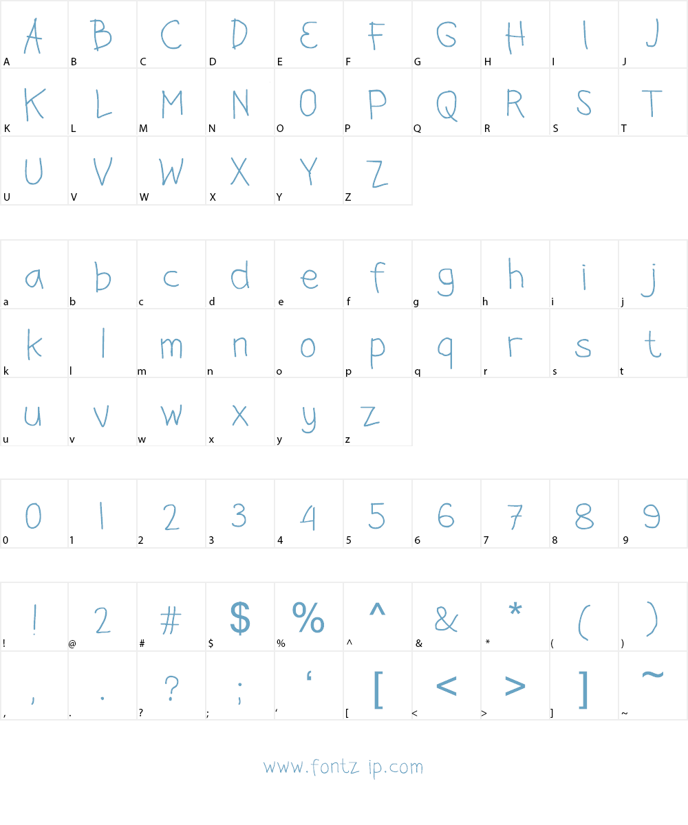 Jangan Bersedih Font Character