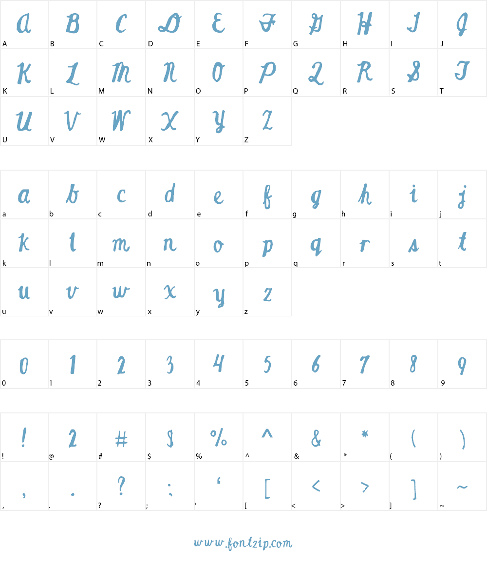 JGScriptOn Font Character