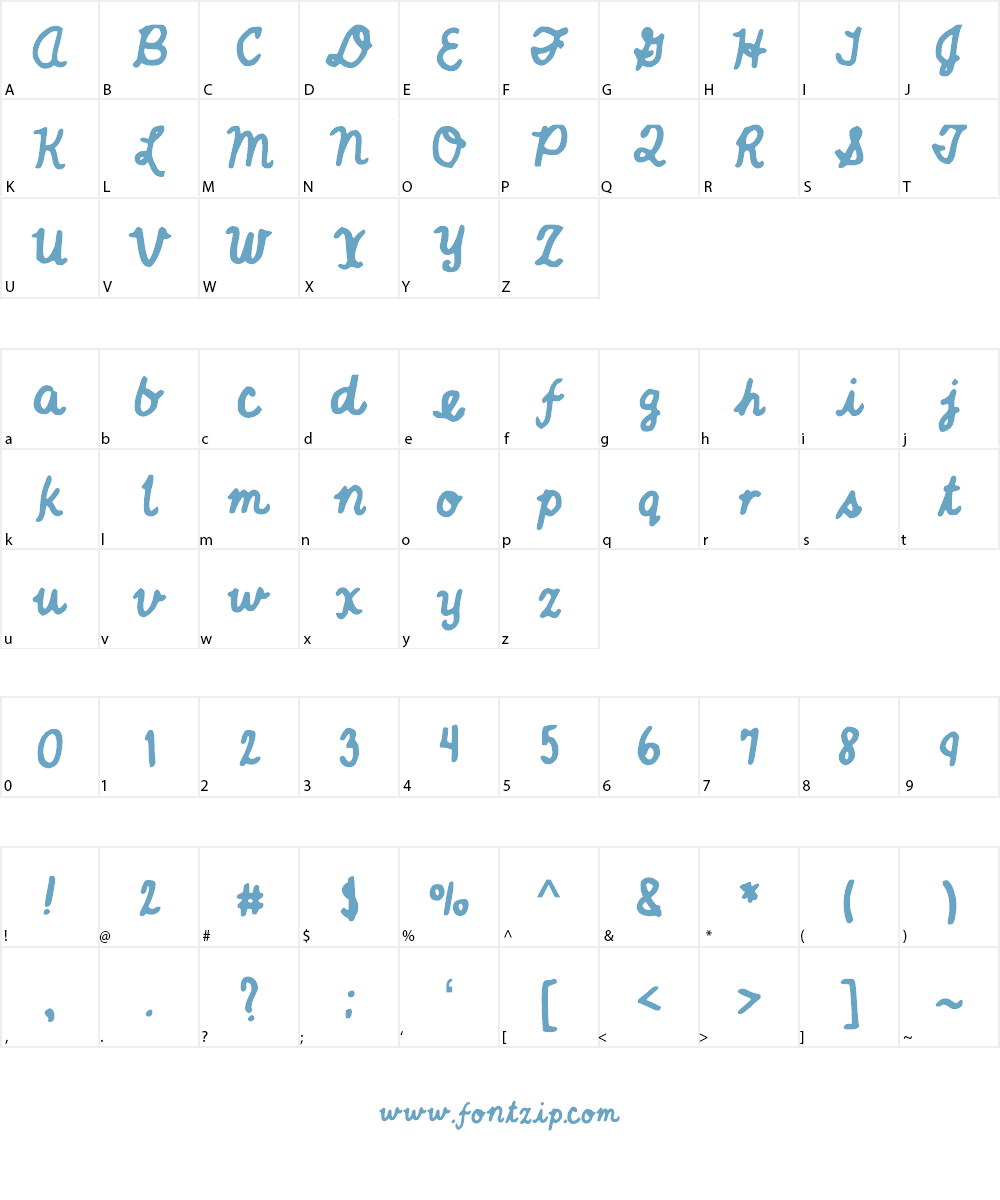 JGTrailsBolder Font Character